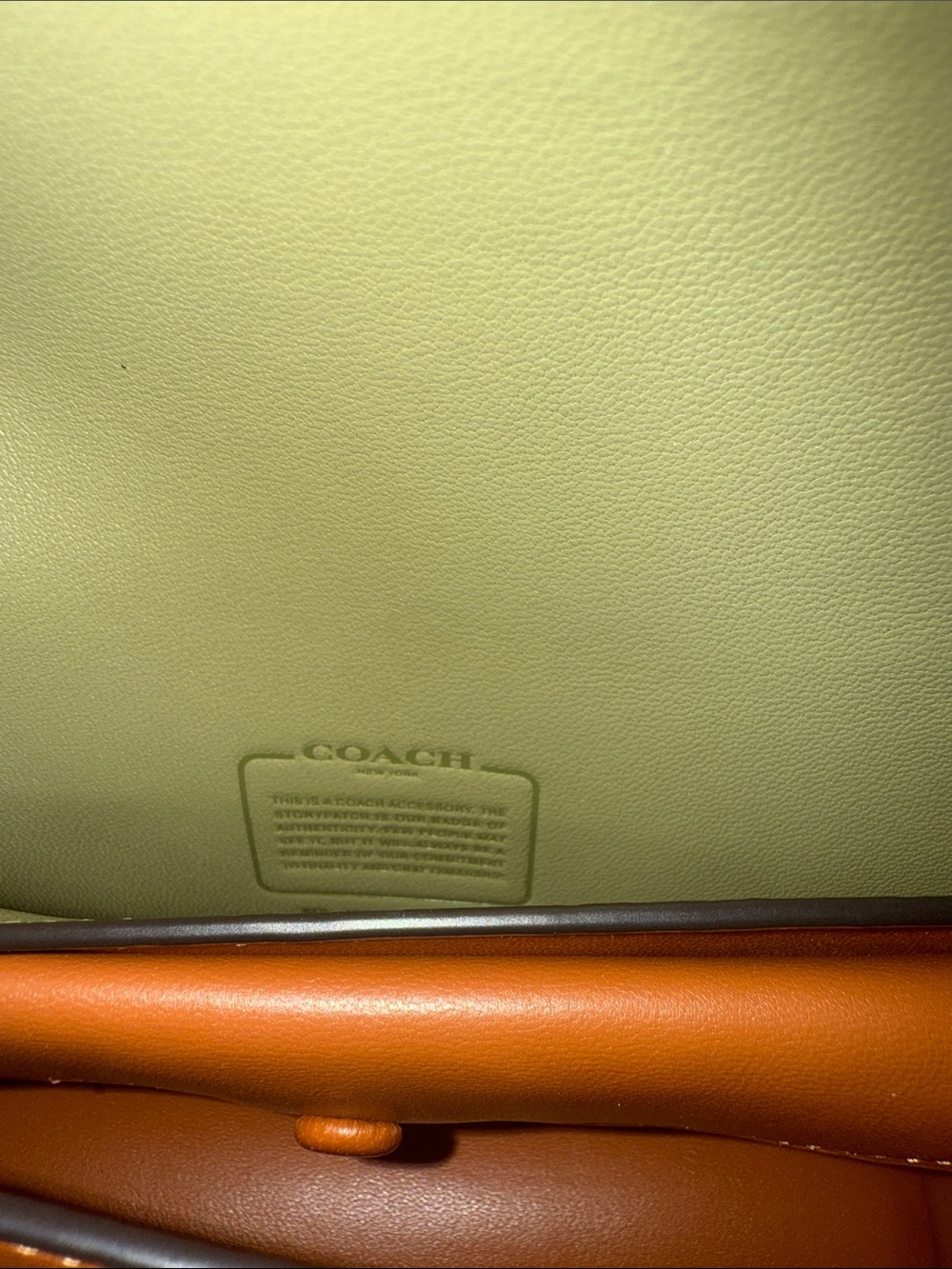 Coach Bandit Olive Green Leather Crossbody with Gold Hardware - Picture 6 of 7